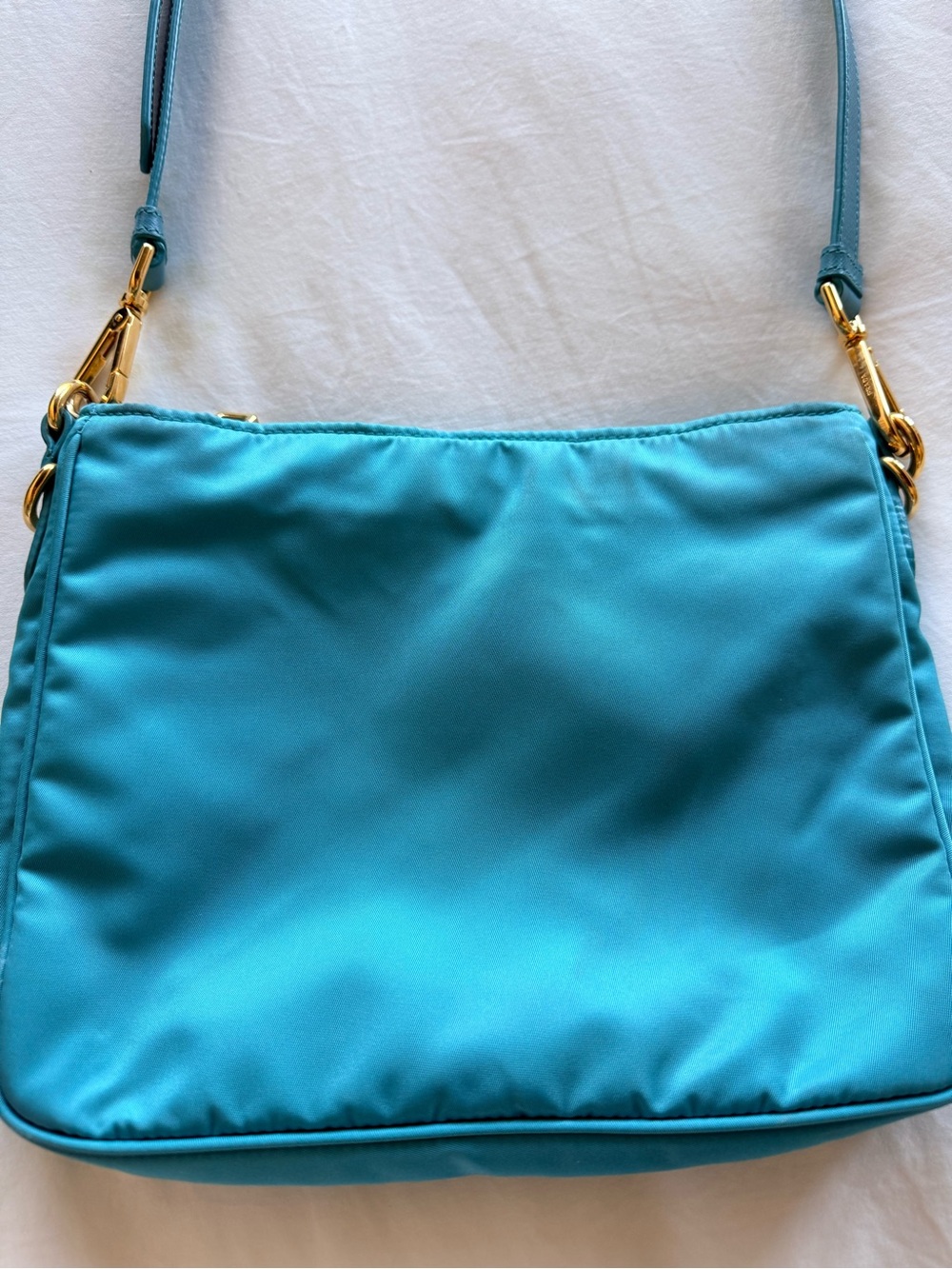 Prada Teal Nylon Crossbody Bag with Gold Hardware - Picture 3 of 6